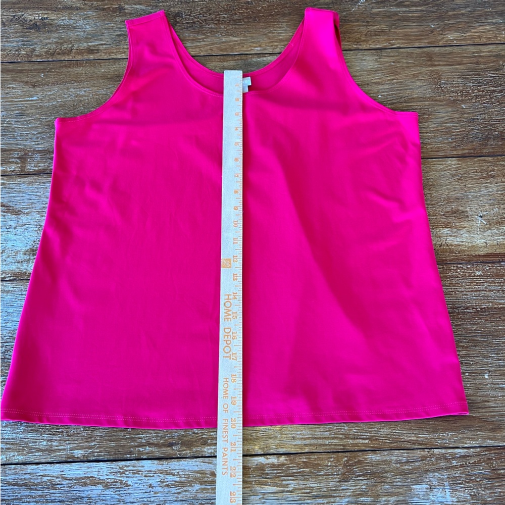 NWT! Chico’s Maraschino Cherry Pink Tank Top Sleeveless Boxy Microfiber Size XL - Picture 7 of 11